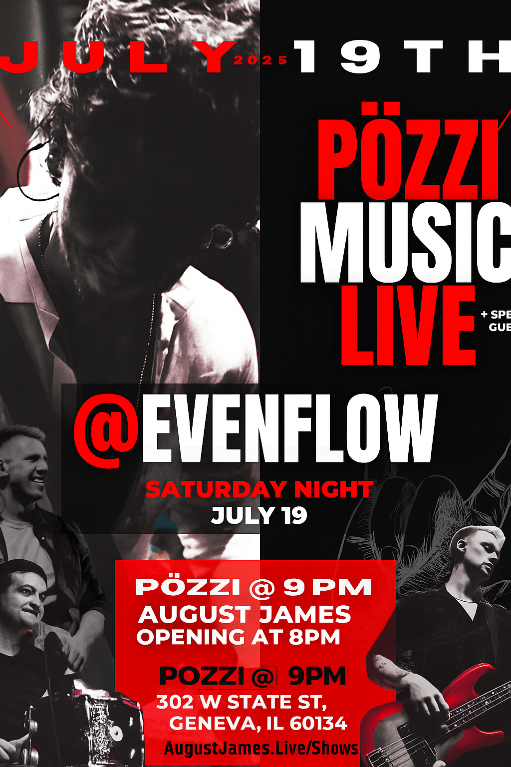 August James at Even Flow in Geneva